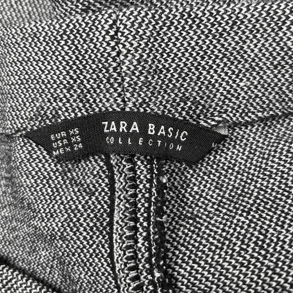 Zara Basic Black Tweed Striped High Waisted Pleated A Line Mini Skirt Size XS - Picture 6 of 6